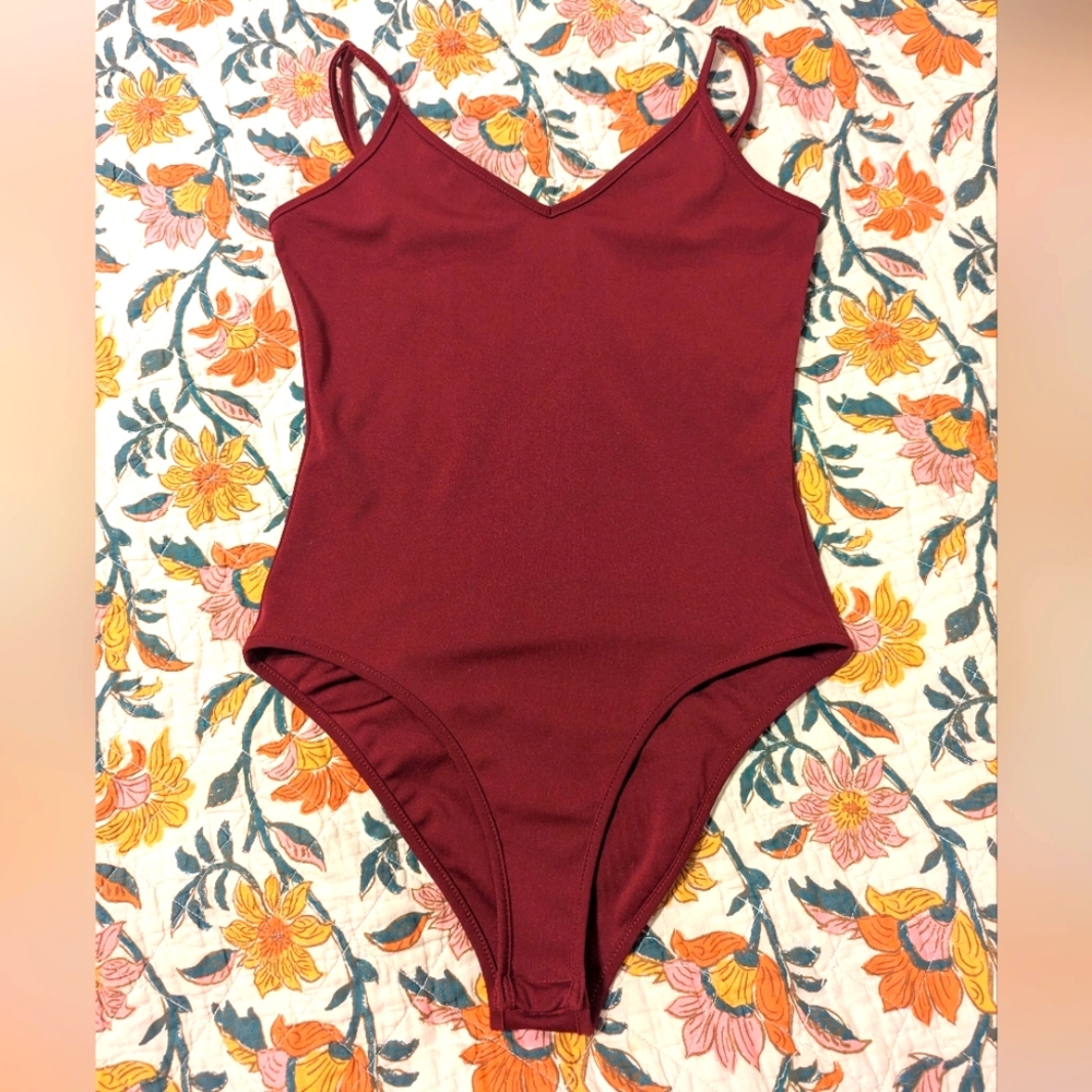 SHEIN Deep Red Bodysuit